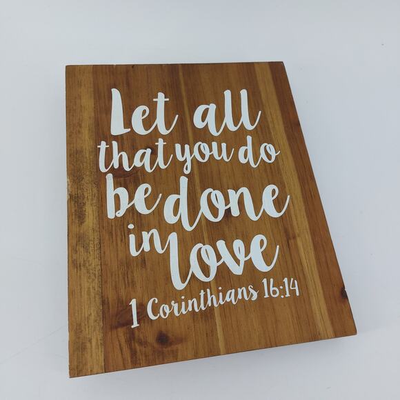 Wedding Religious Wooden Rustic Sign Corinthians 16:14 - Picture 8 of 10